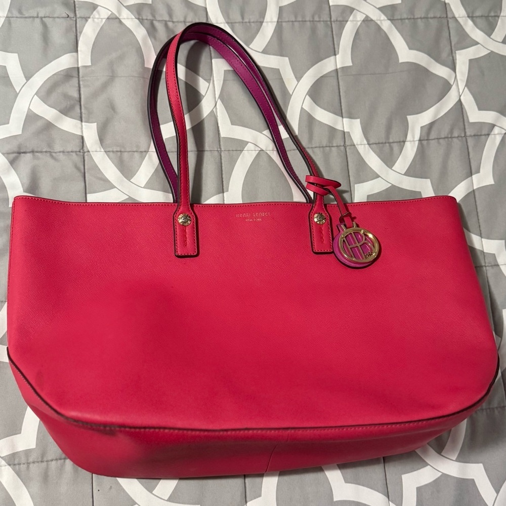 Henri Bendel Pink Saffiano Tote